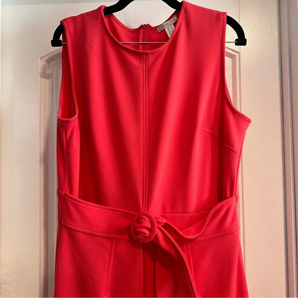 London‎ Times Bright Rose Pink Sleeveless Belted Skirted Jumpsuit. Size 14. - Picture 4 of 14